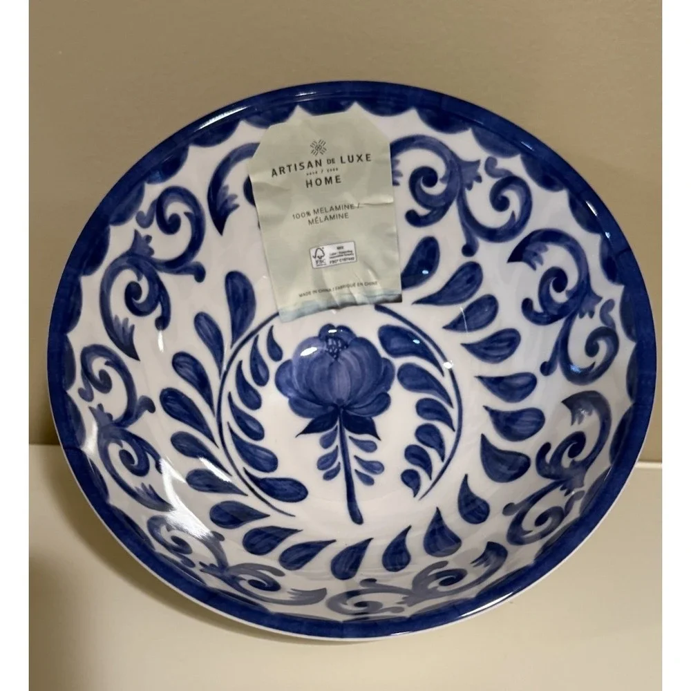ARTISAN DE LUXE MELAMINE BLUE‎ ROSE 4 FOOTED 6.5